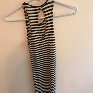 Tight long stripped day dress